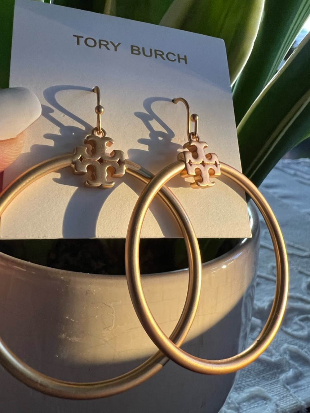 Tory Burch Hoop Gold Earrings - Picture 3 of 4